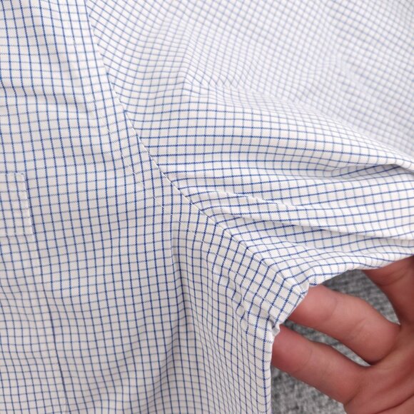 Brooks Brothers Non-Iron 15 4/5 Blue Check Cotton Button-Down Long Sleeve Pocket - Picture 16 of 16